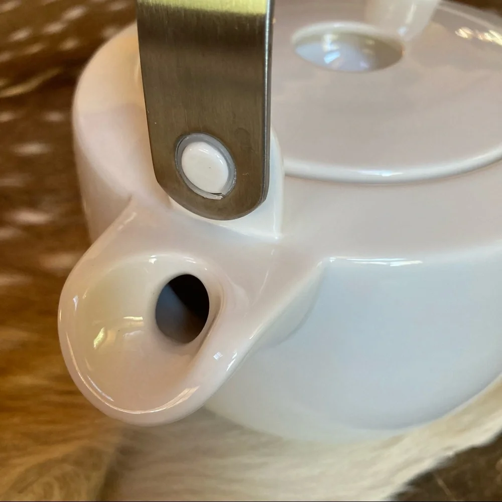 Crate & Barrel Cinnabar Floral Teapot